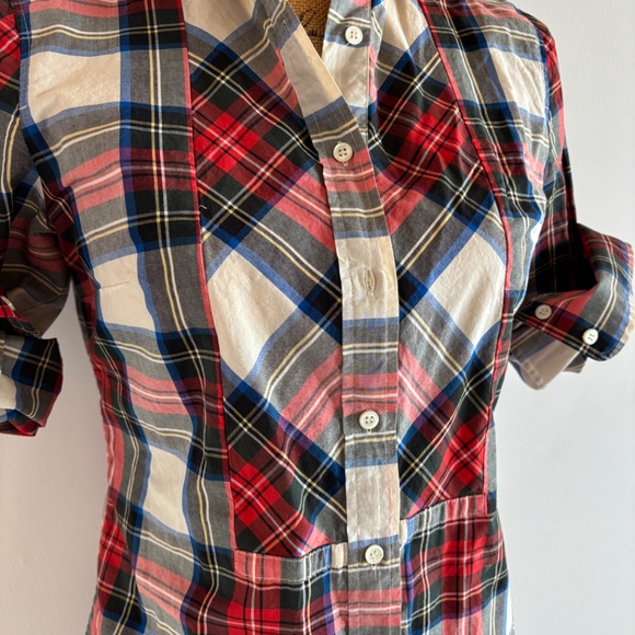 J.Crew Snow Plaid Plaid Popover - Picture 2 of 4